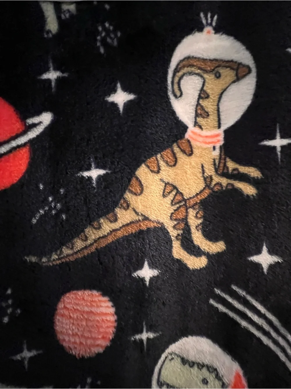 Dinosaurs in Space Velvet Plush NWT 50” by 60” throw